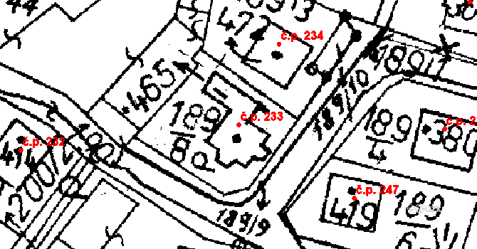 Markvartice 233, Jablonné v Podještědí na parcele st. 465 v KÚ Markvartice v Podještědí, Katastrální mapa