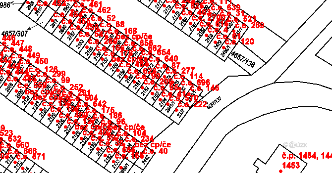 Veselí nad Moravou 277 na parcele st. 2174 v KÚ Veselí-Předměstí, Katastrální mapa