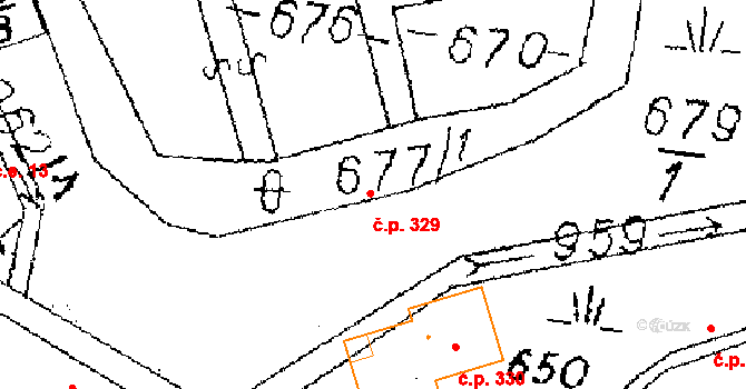 Choltice 329 na parcele st. 515 v KÚ Choltice, Katastrální mapa