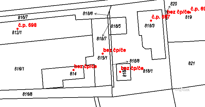Brumov-Bylnice 38871211 na parcele st. 815/1 v KÚ Brumov, Katastrální mapa