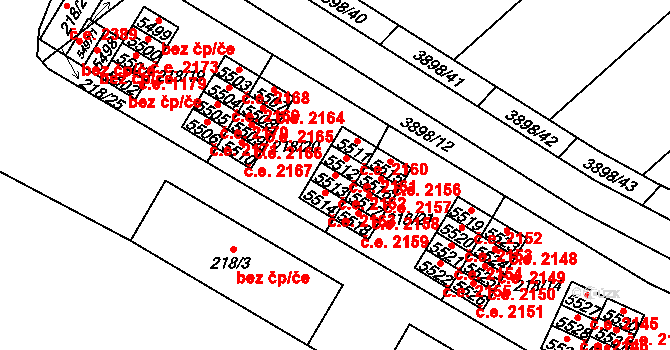 Řečkovice 2162, Brno na parcele st. 5513 v KÚ Řečkovice, Katastrální mapa