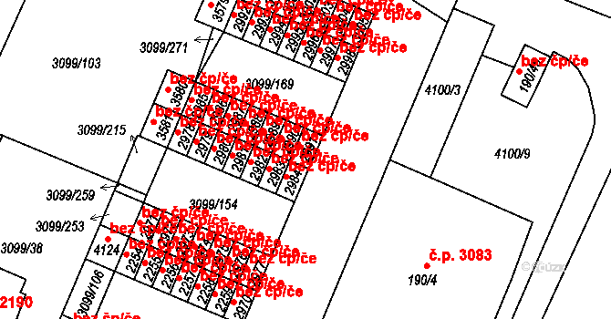 Břeclav 40779211 na parcele st. 2991 v KÚ Břeclav, Katastrální mapa