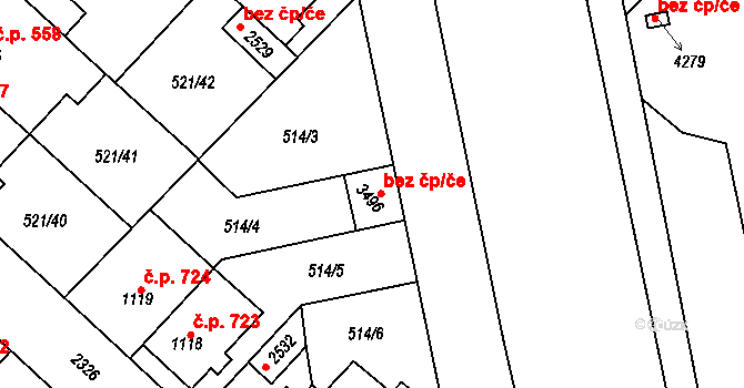 Čáslav 41485211 na parcele st. 3496 v KÚ Čáslav, Katastrální mapa