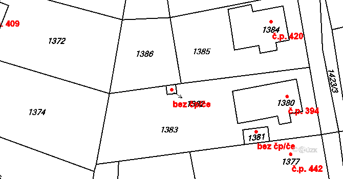 Olešnice 41662211 na parcele st. 1382 v KÚ Olešnice na Moravě, Katastrální mapa