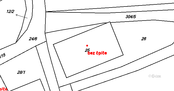 Bělotín 41737211 na parcele st. 25 v KÚ Kunčice, Katastrální mapa