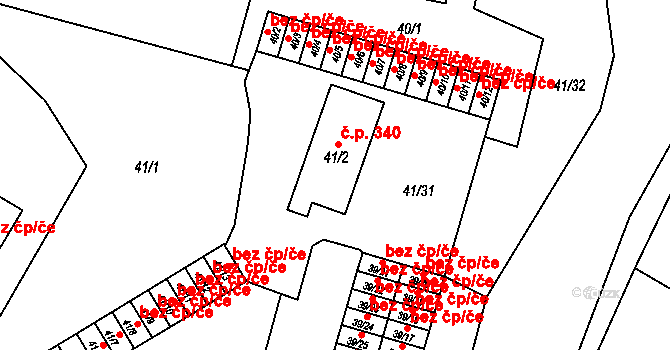 Březová 340 na parcele st. 41/2 v KÚ Březová u Sokolova, Katastrální mapa