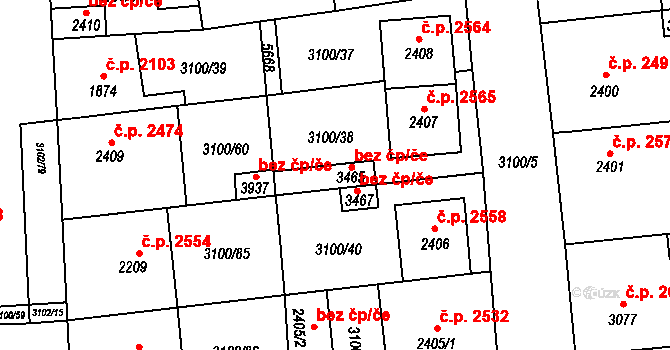 Břeclav 41809211 na parcele st. 3465 v KÚ Břeclav, Katastrální mapa