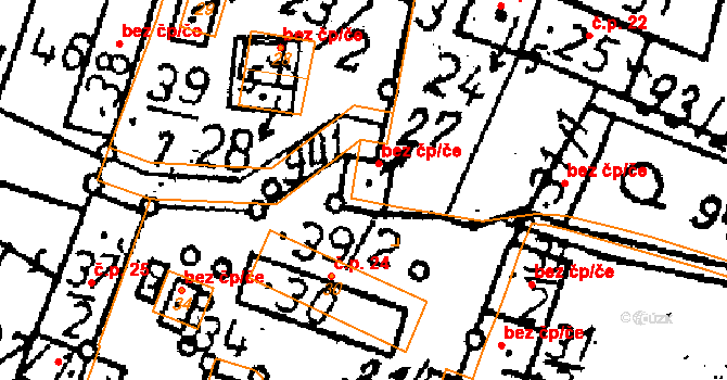 Petrovice I 41867211 na parcele st. 27 v KÚ Petrovice I, Katastrální mapa