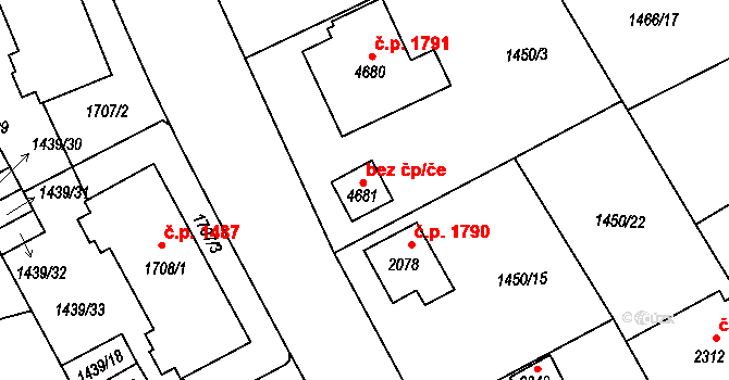 Šumperk 42017211 na parcele st. 4681 v KÚ Šumperk, Katastrální mapa