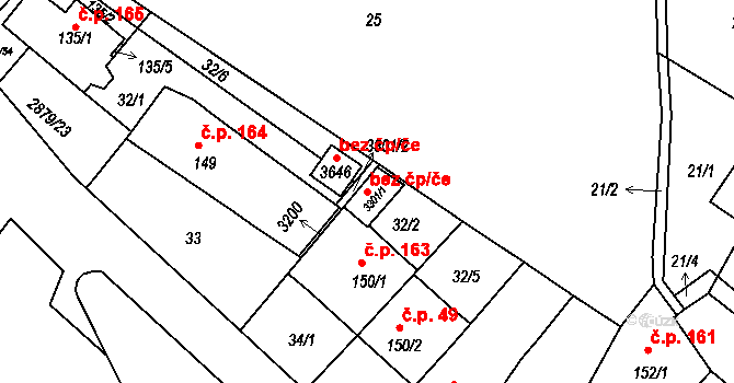 Bystřice pod Hostýnem 42127211 na parcele st. 3301/2 v KÚ Bystřice pod Hostýnem, Katastrální mapa