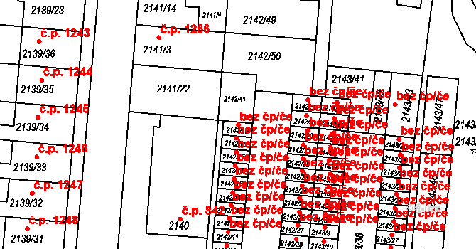 Hulín 42179211 na parcele st. 2142/19 v KÚ Hulín, Katastrální mapa