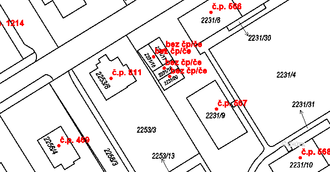 Jeseník 44335211 na parcele st. 2231/20 v KÚ Jeseník, Katastrální mapa