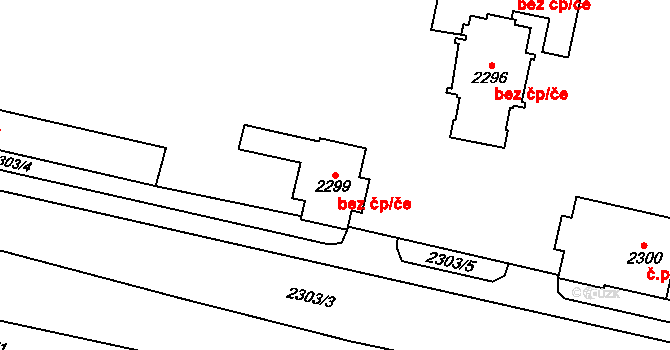 Plzeň 46389211 na parcele st. 2299/1 v KÚ Doubravka, Katastrální mapa