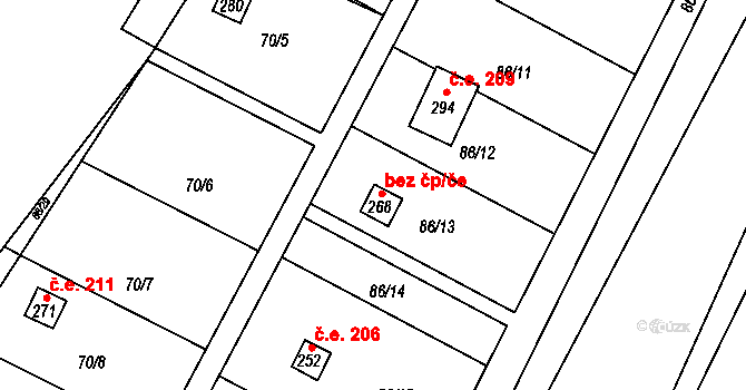 Komařice 46893211 na parcele st. 268 v KÚ Komařice, Katastrální mapa