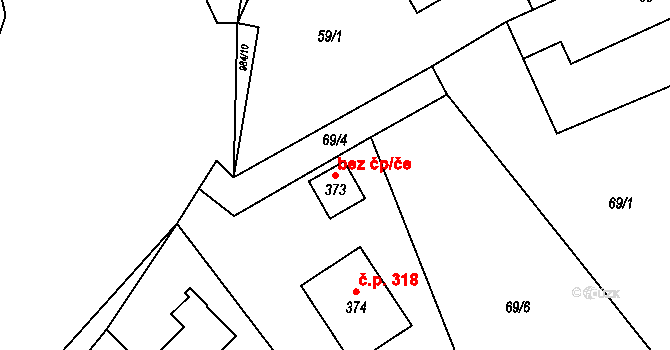 Praskolesy 47043211 na parcele st. 373 v KÚ Praskolesy, Katastrální mapa