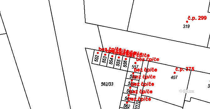 Lázně Bělohrad 47813211 na parcele st. 553 v KÚ Lázně Bělohrad, Katastrální mapa