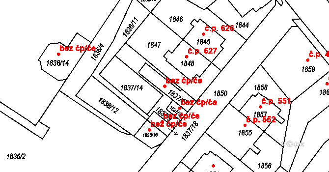 Jindřichův Hradec 47969211 na parcele st. 1837/17 v KÚ Jindřichův Hradec, Katastrální mapa