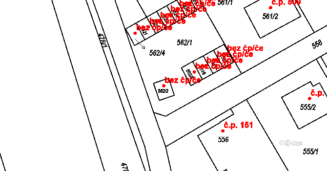 Liberec 48730211 na parcele st. 562/2 v KÚ Růžodol I, Katastrální mapa