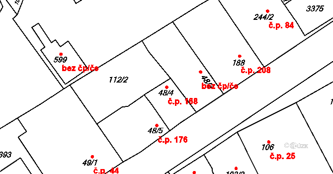 Zlechov 168 na parcele st. 48/4 v KÚ Zlechov, Katastrální mapa