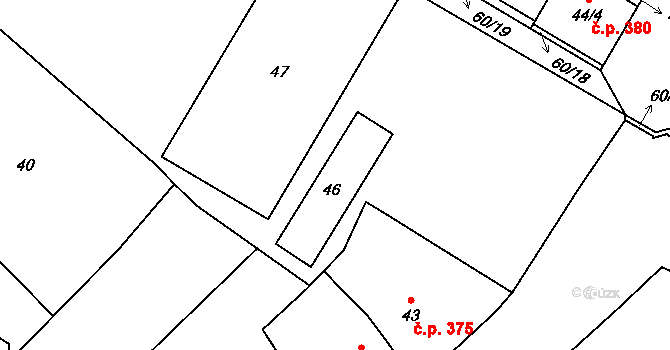 Lednice 49320211 na parcele st. 46 v KÚ Lednice na Moravě, Katastrální mapa