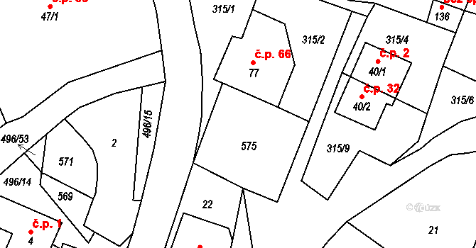 Trpišov 29, Slatiňany na parcele st. 38 v KÚ Trpišov, Katastrální mapa