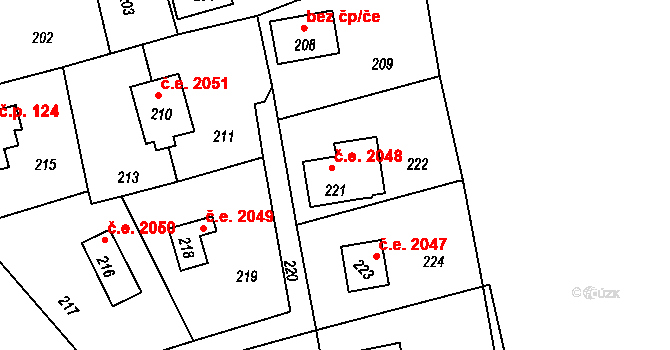 Dolní Těrlicko 2048, Těrlicko na parcele st. 221 v KÚ Dolní Těrlicko, Katastrální mapa