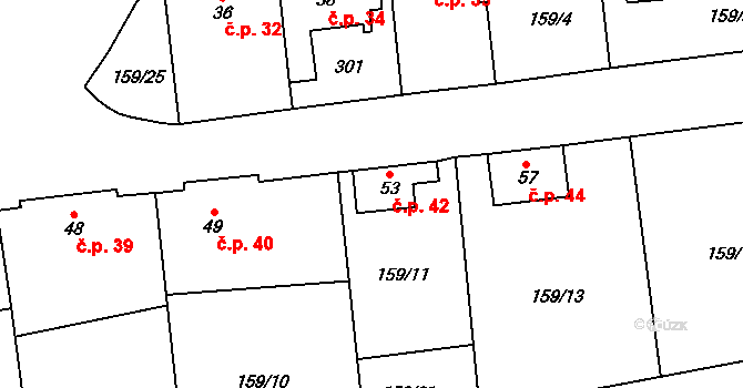 Sedlec 42, Žebrák na parcele st. 53 v KÚ Sedlec u Žebráku, Katastrální mapa