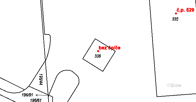 Tuchoměřice 86945211 na parcele st. 336 v KÚ Kněžívka, Katastrální mapa