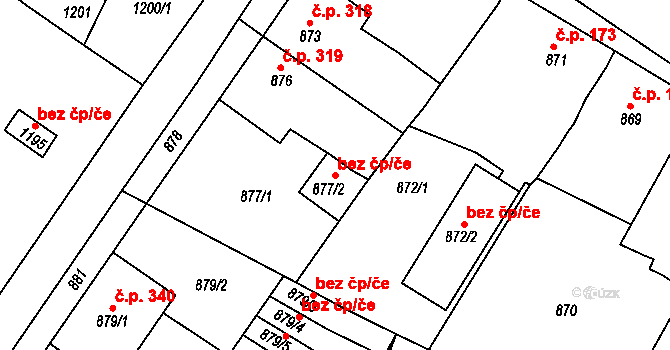 Čejč 88574211 na parcele st. 877/2 v KÚ Čejč, Katastrální mapa