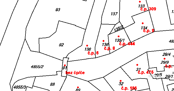 Louny 6 na parcele st. 138 v KÚ Louny, Katastrální mapa