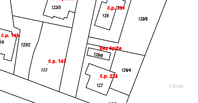 Jihlava 100999212 na parcele st. 129/8 v KÚ Antonínův Důl, Katastrální mapa