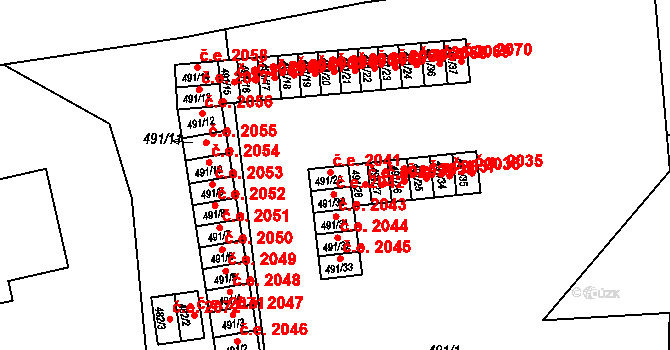 Jihlava 2041 na parcele st. 491/29 v KÚ Jihlava, Katastrální mapa