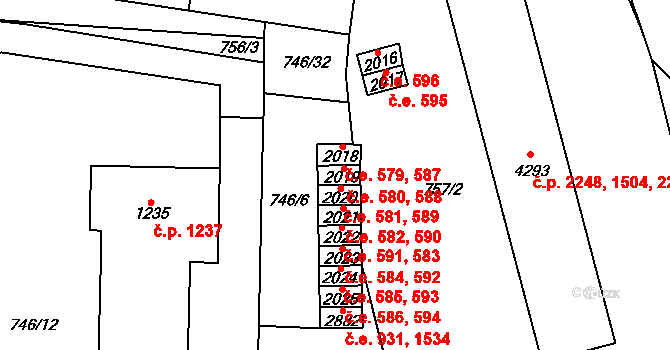 Blansko 580, Katastrální mapa