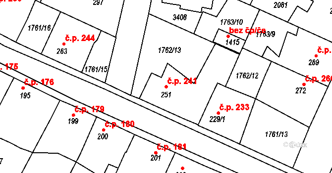 Staňkov I 241, Staňkov na parcele st. 251 v KÚ Staňkov-město, Katastrální mapa