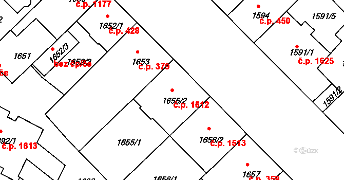 Nusle 1512, Praha na parcele st. 1655/2 v KÚ Nusle, Katastrální mapa