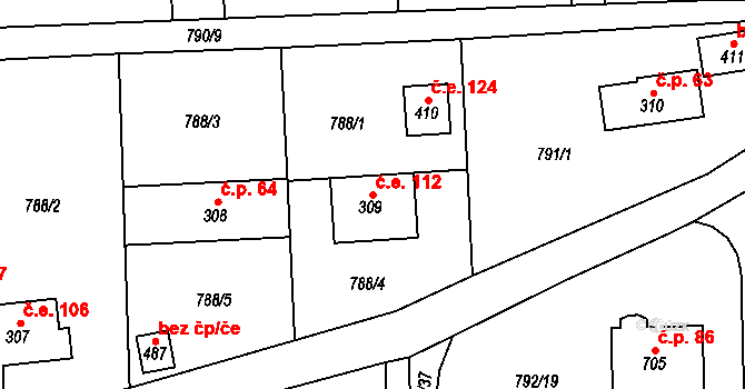 Halouny 112, Svinaře na parcele st. 309 v KÚ Svinaře, Katastrální mapa