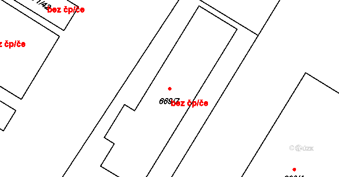 Opava 38092212 na parcele st. 669/7 v KÚ Komárov u Opavy, Katastrální mapa
