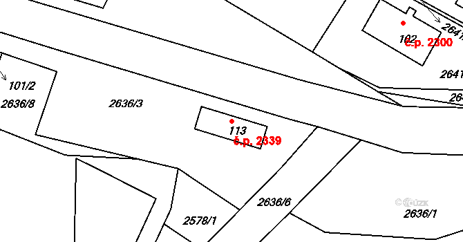 České Budějovice 5 2339, České Budějovice na parcele st. 113 v KÚ Kaliště u Českých Budějovic, Katastrální mapa