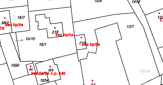 Měcholupy 42535212 na parcele st. 219 v KÚ Velká Černoc, Katastrální mapa
