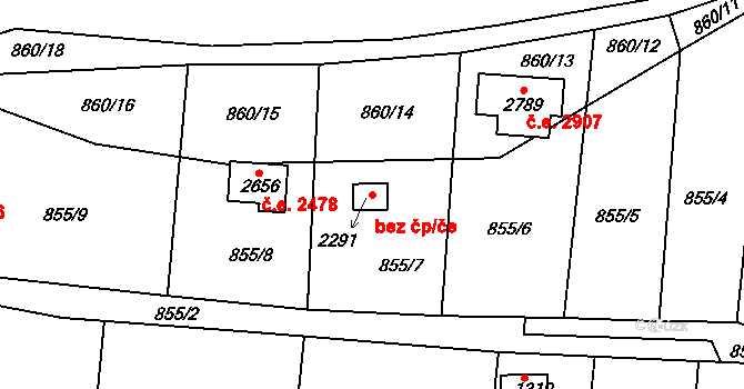 Plzeň 43148212 na parcele st. 2291 v KÚ Valcha, Katastrální mapa