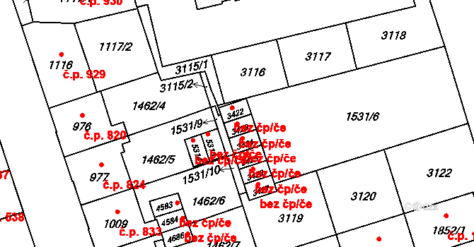 Šumperk 43478212 na parcele st. 3423 v KÚ Šumperk, Katastrální mapa