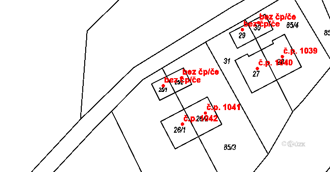 Kozlov 47986212 na parcele st. 25/1 v KÚ Kozlov u Velkého Újezdu, Katastrální mapa