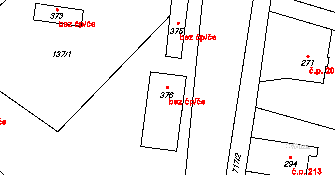 Hronov 48420212 na parcele st. 376 v KÚ Velký Dřevíč, Katastrální mapa