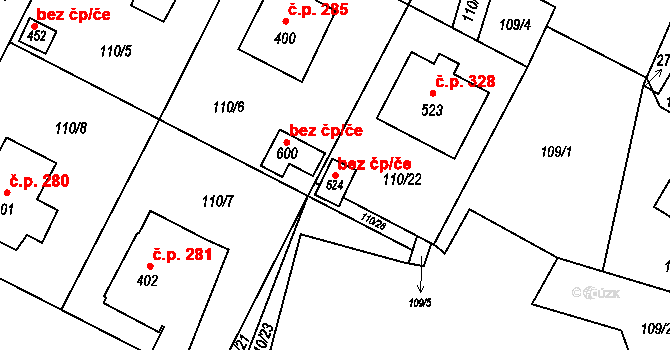 Opatovice nad Labem 49172212 na parcele st. 524 v KÚ Opatovice nad Labem, Katastrální mapa