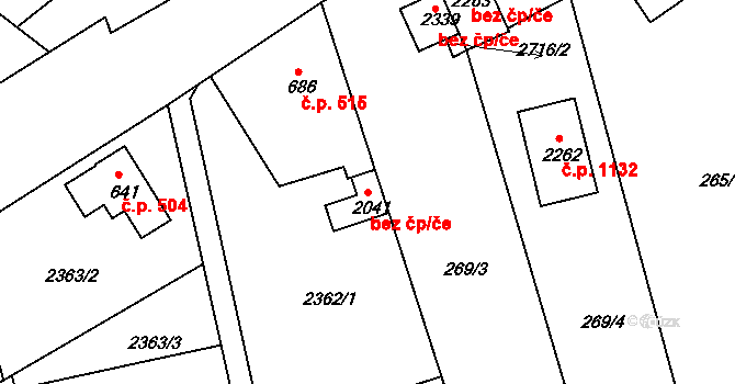 Pacov 49525212 na parcele st. 2041 v KÚ Pacov, Katastrální mapa