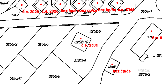 Horní Těrlicko 2301, Těrlicko na parcele st. 3252/10 v KÚ Horní Těrlicko, Katastrální mapa