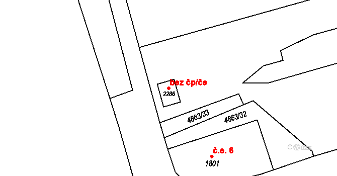 Jáchymov 79096212 na parcele st. 2286 v KÚ Jáchymov, Katastrální mapa