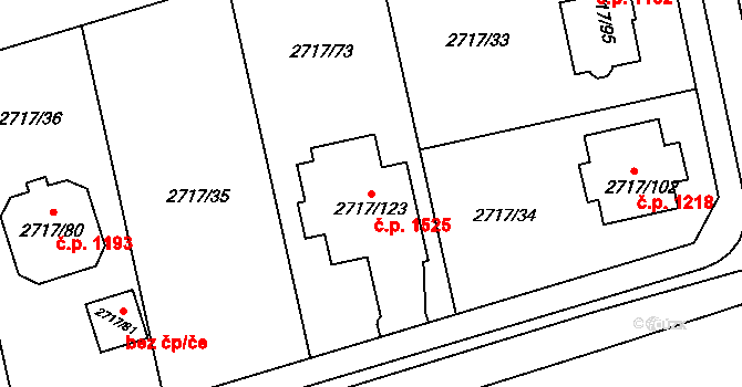 Kylešovice 1525, Opava na parcele st. 2717/123 v KÚ Kylešovice, Katastrální mapa