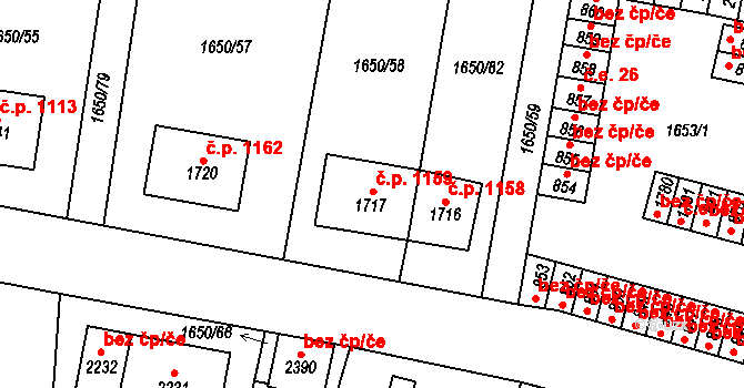 Ledeč nad Sázavou 1159 na parcele st. 1717 v KÚ Ledeč nad Sázavou, Katastrální mapa