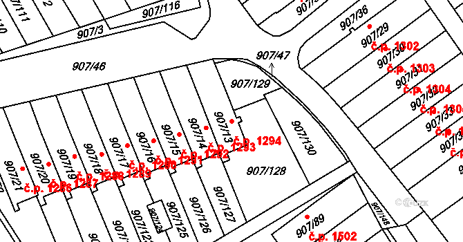 Rychnov nad Kněžnou 1294 na parcele st. 907/13 v KÚ Rychnov nad Kněžnou, Katastrální mapa